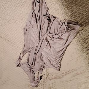 O ring racer back cover up with long flowing bottom Taupe Beige xl